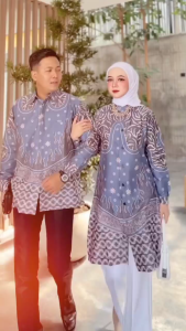Batik tunik kerja tunik batik couple terbaru M L XL XXL 3L Kemeja Batik Pria Lengan Panjang Kasual