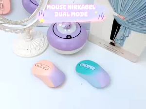 KOOYIINN Gradient Color Mouse wireless rechargeable Silent Click Slim 2.4G Wireless Bluetooth2.4G Bluetooth Optical Dengan Mouse gaming Untuk PC Laptop Android IOS Dual-mode silent click mouse bluetooth - MW02