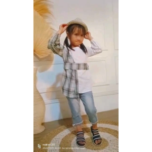 Baju Dress Anak Perempuan Malika Korea Style Usia 2 - 5 Tahun