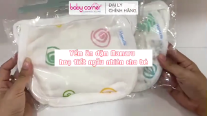 Set 3 Yếm Cột Dây Ăn Dặm Mamaru 23x18cm Hoạ Tiết Ngẫu Nhiên Cho Bé