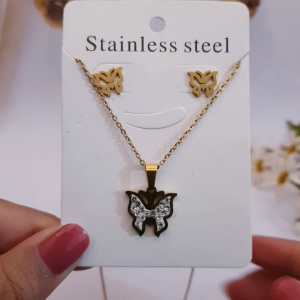 Set Kalung Dan Anting Titanium Perhiasan Wanita Xds077