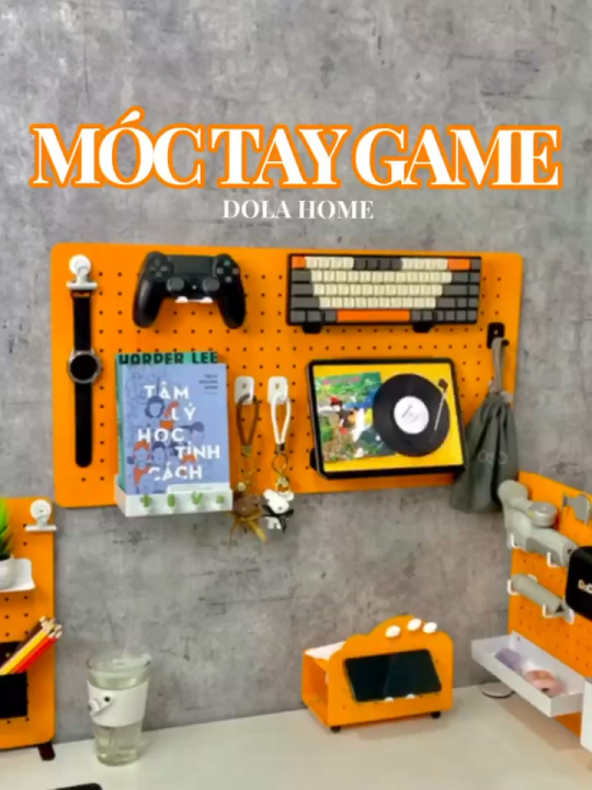 Móc tay game để điện thoại, tai nghe, chìa khóa Dola Home bằng kim loại cao cấp để điện thoại chắc chắn có lỗ để sạc pin - Phụ kiện bảng Pegboard Dola Home