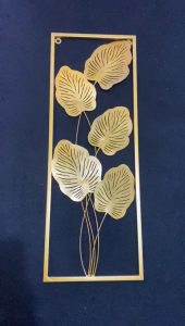 WB TERLARIS PREMIUM Wall decor hiasan dinding/Wall decor metal gold Frame Daun