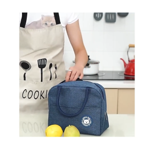 Túi giữ nhiệt đựng hộp cơm trưa văn phòng 3 lớp có khóa kéo có ngăn chứa chai nước 2 bên tiện dụng dành-NIEVE