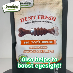 SAVERS PACK x3 Dentalight Dent Fresh Coat Care Salmon Oil & Flaxseed Oil Dental Dog Treat