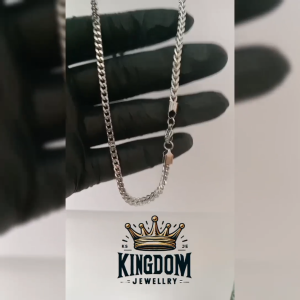 KINGDOM JEWELLRY Cool mens necklace Titanium Silver box chain is rust-resistant and does not fade kalung pri terbaru dan terlaris titanium anyam kotak