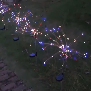 Solar Firework Led Light Christmas Outdoor Waterproof Lights For Festival Party Landscape Path Lawn Lamp Decoration Garden Courtyard Pathway Firefly Lights Copper Wire Dimmable Multicolor Decorative Lights