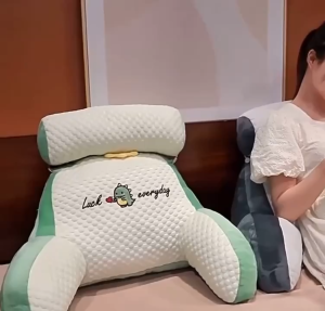 Night Reading Pillow Bed Wedge Large Children Backrest with Arms Back Support for Sitting Up in Bed