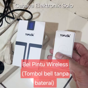Bel Pintu Wireless Nirkabel Tanpa Baterai Tofuda Bell Pagar Gedung Rumah Kantor Ruko Lantai Door Bell