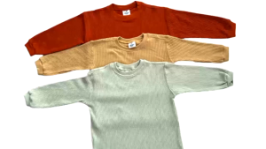 Jenaka Kids Nauzan T-Shirt Waffle Crew Neck Lengan Panjang