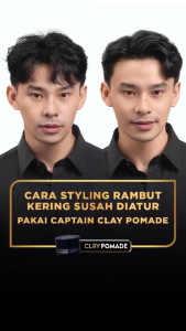Captain Mens Care Clay Pomade Strong Hold - Hair Styling Pria