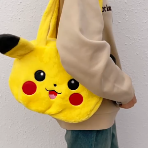 Gratis Semua - Tas Totebag Kapasitas Besar / Tas Bahu Resleting Bahan Plush / Shoulder Bag Wanita Karakter Lucu