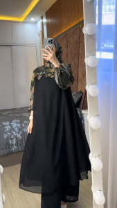 K-FASHION Tunik Set Hijab Wanita Terbaru Viral Kekinian Aiswa