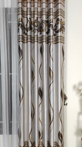 GORDEN JENDELA PINTU Blackout Tebal Mewah Motif Batik Model Smokring Tinggi 230cm