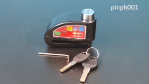 MONQIQI Heavy Duty Motorcycle/Bike Lock: Anti-Theft Disc Lock with Alarm System