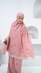 Mukena Dewasa Katun Bordir Cempaka Terbaru