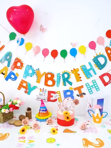 Phụ Kiện Sinh Nhật - Dây Treo Happy Birthday Hoa Cúc Phong Cách Hàn Quốc Dùng Trang Trí Tiệc Tùng Sinh Nhật