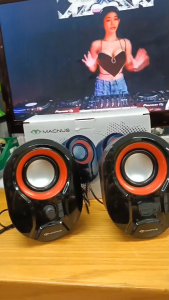 ลำโพงคอมพิวเตอร์ ตั้งโต๊ะ mini Speaker USB Port ยี่ห้อ MACNUS รุ่น ADL-S316 Black/Red รับประกัน 1ปี