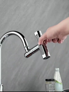 360° Rotation 4 In 1 Waterfall Kitchen Faucet Adapter Kitchen Sink Spray Nozzle High Pressure Kitchen Tap Modification