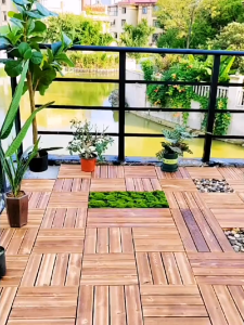 🔰 30*30*2.4CM Decking Tiles Garden Outdoor Restroom Entrance Wood Stone Grass Interlocking Patio Balcony Porch