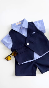 Set gile công tử hàn quốc túi khăn cho bé trai thôi nôi sinh nhật đi tiệc 1đến 7 tuổi BERNIE 0424B32