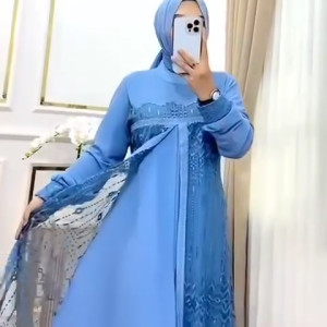 Bisa COD Amelda Dress Ceruty Babydoll Brokat Gamis Terbaru 2024 Mewah Kekinian Maxy Kondangan Wanita