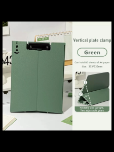 Upgraded Clipboard Stationery Writing Pad Portable A4 Hard Plastic Writing Board File Folder 2 Speed Adjustable Folding Paper Display Stand Document Writing Pad Clip Board Pad Shelf for Office Student School Supplies