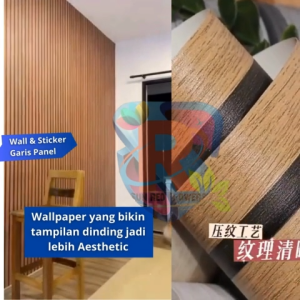 WALLPAPER DINDING KAYU UKURAN 45CM X 4 METER MOTIF JATI KAYU COKLAT TUA GARIS PANEL WALLPAPER  KAYU