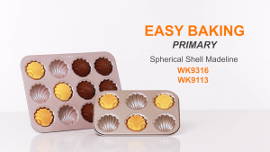 SG ready stock CHEFMADE Madeleine Mold Cake Pan 12-Cavity Non-Stick Spherical Shell Madeline Bakeware WK9316