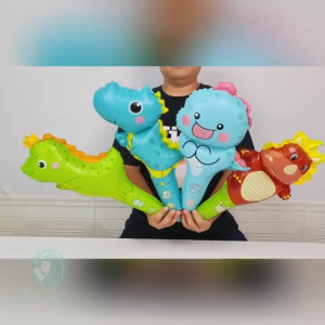4pcs Large Cute Dinosaur Theme Handheld Balloon T Rex Foil Balloon for Kids Birthday Party Supplies