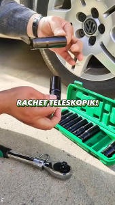 (Pengiriman cepat dikirim dari Jakarta) Kunci Socket Extention Impact 10pcs Bahan Cr-Mo Panjang Mata Sock Impact 1/2Inch 8-24mm Kunci Mata Shock Impact Socket Panjang Mencapai Soket Nut Perbaikan AlaT