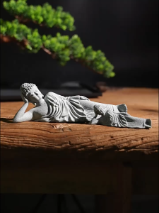 Tượng Phật Niết Bàn Bằng Đá Sa Thạch Xanh Dùng Trang Trí Tiểu Cảnh Bonsai Thủy Sinh Bể Bán Cạn Terrarium