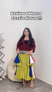 Qyara Store Fashion Wanita Blouse Cessie Crinkle Ukuran MLXL Jumbo Kekinian Atasan Blouse Wanita Cessie Bahan Crinkle Airflow Terlaris Cessie Blouse Wanita Crinkle Airflow Terbaru