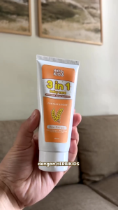HERBIKIDS - 3IN1 FACE AND BODY LOTION 100ML - KRIM PELEMBAB DAN ANTI IRITASI - UV PROTECTION (BPOM)