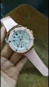 [Promo] Jam Tangan Wanita Guess GW0030L4 ATHENA Rose Gold Tone Case Pink Silicone Original Garansi 2 Tahun [✔COD][100% Authentic]
