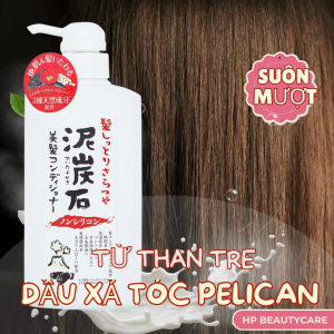 Dầu Xả Phục Hồi Tóc Pelican Từ Than Tre Và Bùn Núi Lửa Deitanseki Hair Conditioner 500mL