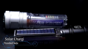 Senter X36 Senter Tangan Transparan Laser Zoom Super Terang + Solar Panel Charger MS 1237 - Sc