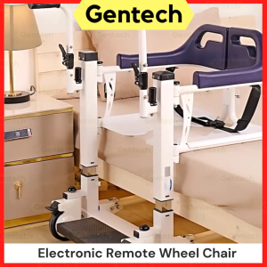 4 in 1 Electric Transport Wheelchair Patient Lifter 180° Split Seat Transfer Chair Powered Automatic Lifting Machine