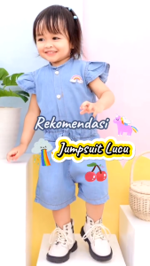 JUMPSUIT RAINBOW JUMPSUIT PENDEK JEANS ANAK 1-3 Tahun Jumpsuit Anak/Baju Anak Perempuan