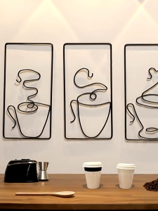 Metal Coffee Bar Sign Rustic Coffee Bar Hanging Wall Decor Coffee Signs for Home Wrought Iron