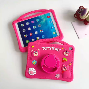 iPad 5/6 9.7 Inch" Silikon Tali Lanyard Lotso Bear Pinky Gemoy Grip Handle Rotate Ada Slot Stylus