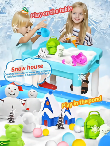 Motion Sand Frozen Wild City Snow Playset (Snow at Home) with Molds for Kids Creative Sensory Toy