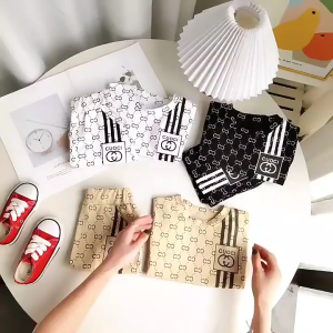 Kids High Quality Outfit Cute Printed Terno Clothes Summer Fashion 2in1 Tshirt+Short for Kids Boys and Girls