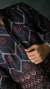 Dgm kemeja batik premium lengan panjang pria kemeja batik pria Puring Tribal Navy 2196