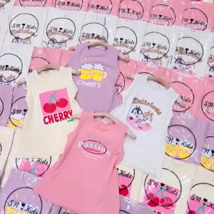 Váy xuông sát nách nhiều màu  in hình đáng yêu cho bé gái