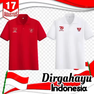 Sonclothing - Kaos kerah pria lengan pendek distro seragam Merah Putih HUT RI se INDONESIA K 79th