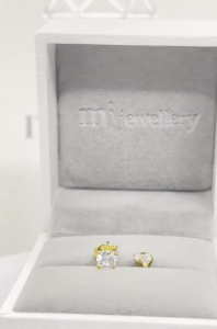 MJ Jewellery Zirconia Earrings S816 375 Gold & 9K White Gold