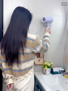 Wall Mounted Hair Blow Dryer Holder Organizer