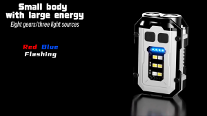 Portable Mini Keychain Led Light Original Multifunctional mini keychain light with magnetic base Type C Rechargeable 8 lighting modes super bright outdoor mini flash light mini keychain light emergency light camping light work light safety warning light