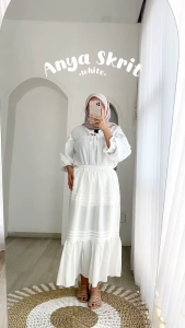 ANYA SKIRT - FLOTTILICIOUS / Rok Flowy Casual Wanita Cantik / Korean Style / Kain Katun Rayon / Bawahan Cewek Dewasa Panjang / Rempel Susun